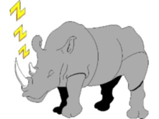 Sticker Custom Preview Image #021704 Animals Cartoons Rhino Sleeping1