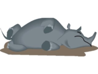 Sticker Custom Preview Image #021705 Animals Cartoons Rhino Sleeping2