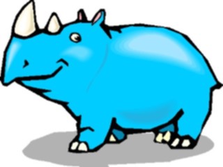 Sticker Custom Preview Image #021706 Animals Cartoons Rhino Smiling