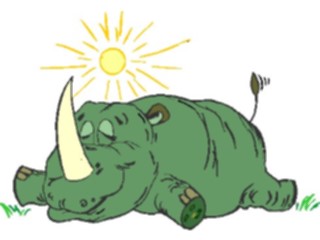 Sticker Custom Preview Image #021707 Animals Cartoons Rhino Sunbathing