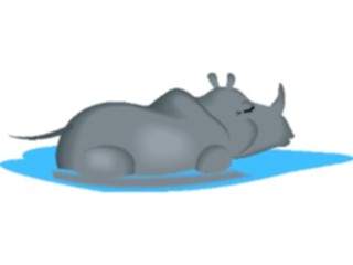 Sticker Custom Preview Image #021708 Animals Cartoons Rhino Swimming