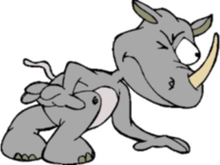 Sticker Custom Preview Image #021709 Animals Cartoons Rhino Winking