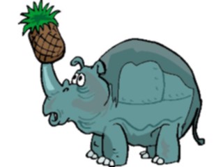 Sticker Custom Preview Image #021711 Animals Cartoons Rhinowith Pineapple