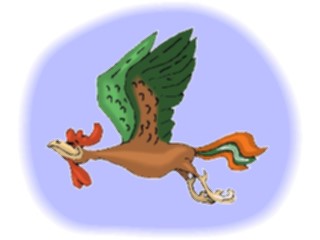 Sticker Custom Preview Image #021746 Animals Cartoons Rooster Flying