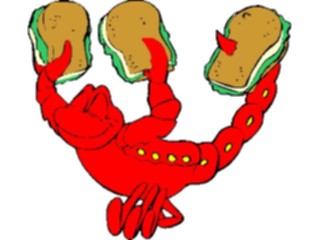 Sticker Custom Preview Image #021758 Animals Cartoons Scorpion Holding Sandwiches