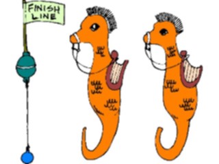 Sticker Custom Preview Image #021784 Animals Cartoons Seahorse Racing