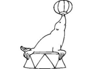 Sticker Custom Preview Image #021800 Animals Cartoons Seal Balancing Ball1