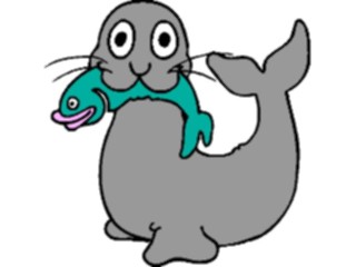 Sticker Custom Preview Image #021811 Animals Cartoons Sealwith Fish