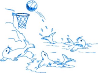 Sticker Custom Preview Image #021813 Animals Cartoons Seals Playing Basketball