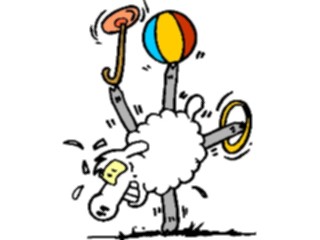 Sticker Custom Preview Image #021862 Animals Cartoons Sheep Circus Act