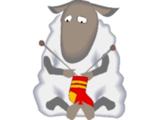 Sticker Custom Preview Image #021873 Animals Cartoons Sheep Knitting Sock