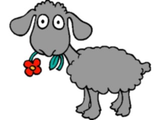 Sticker Custom Preview Image #021876 Animals Cartoons Sheepwith Flower