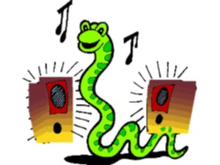 Sticker Custom Preview Image #021994 Animals Cartoons Snake Listeningto Music