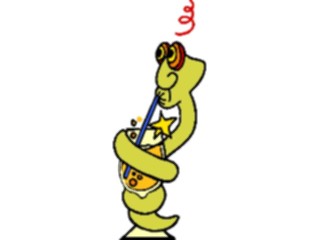 Sticker Custom Preview Image #022000 Animals Cartoons Snake Sipping Cocktail