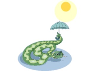 Sticker Custom Preview Image #022005 Animals Cartoons Snakewith Umbrella