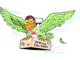 Sticker Custom Preview Image #022015 Animals Cartoons Special Delivery Bird