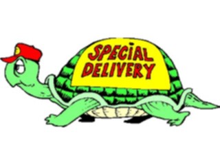 Sticker Custom Preview Image #022016 Animals Cartoons Special Delivery Turtle