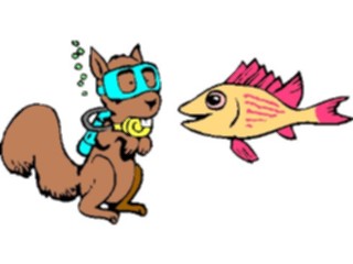 Sticker Custom Preview Image #022072 Animals Cartoons Squirrel Scuba