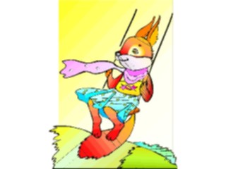 Sticker Custom Preview Image #022076 Animals Cartoons Squirrel Swinging