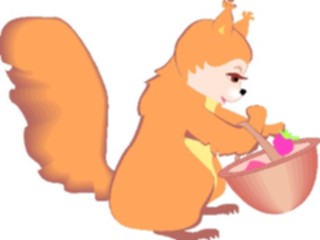 Sticker Custom Preview Image #022083 Animals Cartoons Squirrelwith Basket