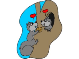 Sticker Custom Preview Image #022086 Animals Cartoons Squirrelsin Love