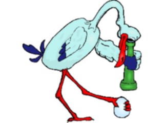 Sticker Custom Preview Image #022099 Animals Cartoons Stork Examining Egg