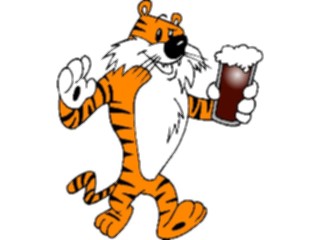 Sticker Custom Preview Image #022135 Animals Cartoons Tiger Drinking