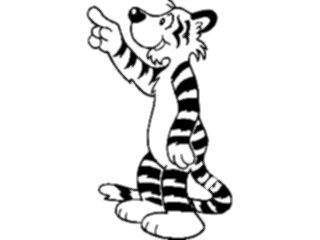 Sticker Custom Preview Image #022152 Animals Cartoons Tiger Pointing1