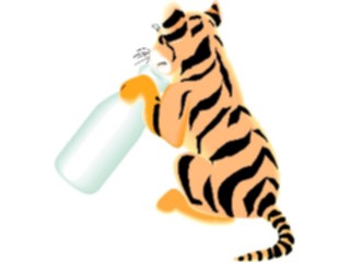 Sticker Custom Preview Image #022168 Animals Cartoons Tigerwith Bottle