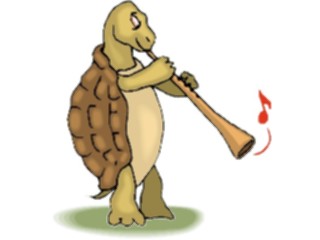 Sticker Custom Preview Image #022195 Animals Cartoons Tortoise Playing Horn