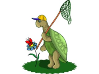 Sticker Custom Preview Image #022269 Animals Cartoons Turtle Catching Butterfly