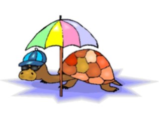 Sticker Custom Preview Image #022301 Animals Cartoons Turtlewith Umbrella