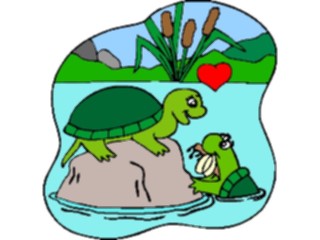 Sticker Custom Preview Image #022304 Animals Cartoons Turtlesin Love