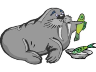 Sticker Custom Preview Image #022348 Animals Cartoons Walruswith Fish1