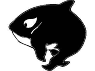 Sticker Custom Preview Image #022378 Animals Cartoons Whale Hunched