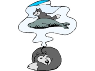 Sticker Custom Preview Image #022399 Animals Cartoons Wolf Dreaming