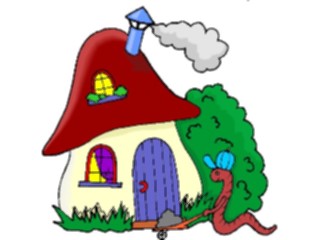 Sticker Custom Preview Image #022456 Animals Cartoons Worm Mushroom House2