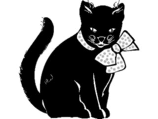 Sticker Custom Preview Image #022858 Animals Domesticated Cat Wearing Bow
