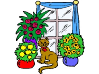 Sticker Custom Preview Image #022860 Animals Domesticated Catwith Flowers