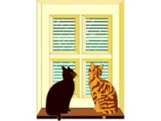 Sticker Custom Preview Image #022862 Animals Domesticated Catsat Window
