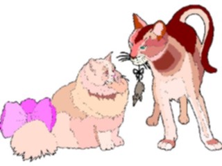 Sticker Custom Preview Image #022863 Animals Domesticated Catswith Toy Mouse