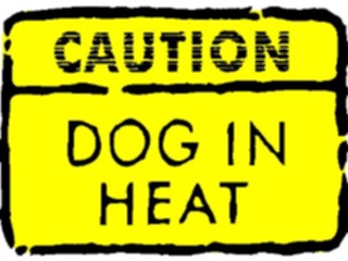 Sticker Custom Preview Image #022865 Animals Domesticated Caution Dogin Heat