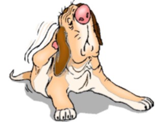 Sticker Custom Preview Image #023124 Animals Domesticated Dog Scratching