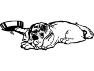 Sticker Custom Preview Image #023132 Animals Domesticated Dog Thirsty