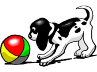 Sticker Custom Preview Image #023293 Animals Domesticated Puppywith Ball