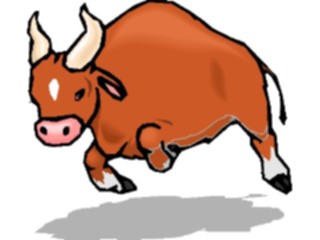 Sticker Custom Preview Image #023338 Animals Farm Animals Bull Charging