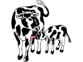 Sticker Custom Preview Image #023429 Animals Farm Animals Cow Calf