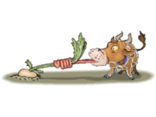 Sticker Custom Preview Image #023431 Animals Farm Animals Cow Eating Turnip