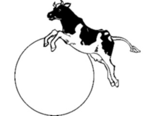 Sticker Custom Preview Image #023436 Animals Farm Animals Cow Moon Frame