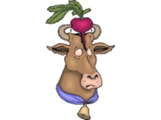 Sticker Custom Preview Image #023438 Animals Farm Animals Cowwith Radish